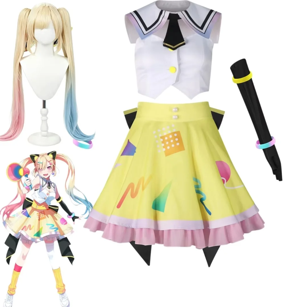 Costume de cosplay BanG Dream Arale Nakamachi, perruque, uniforme Mugendai Mewtype, tenue de scène pour Halloween