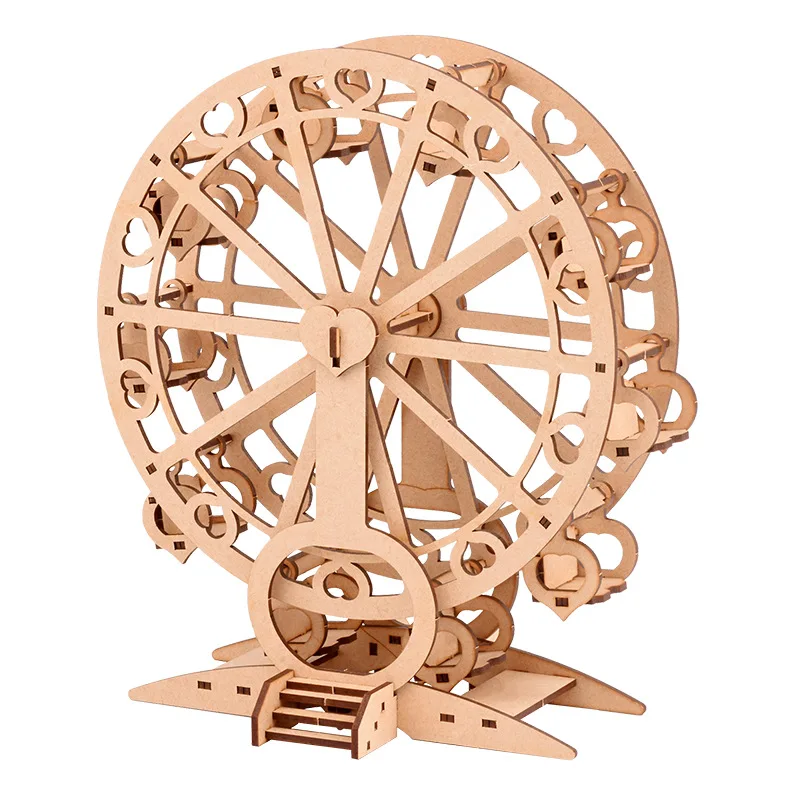 Обучающее деревянное колесо обозрения 3D головоломка STEM игрушка разработки пространственное воображение DIY сборка для детей и родителей