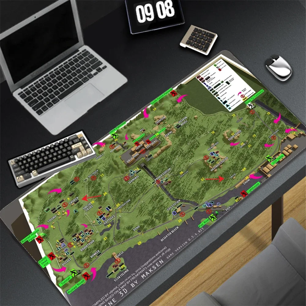 Map of Escape from Tarkov Large Mouse Pad 900X400 Mousepad Gaming Desk Mat Desktop Accessories Gamer Map Mouse Mat Clear Print