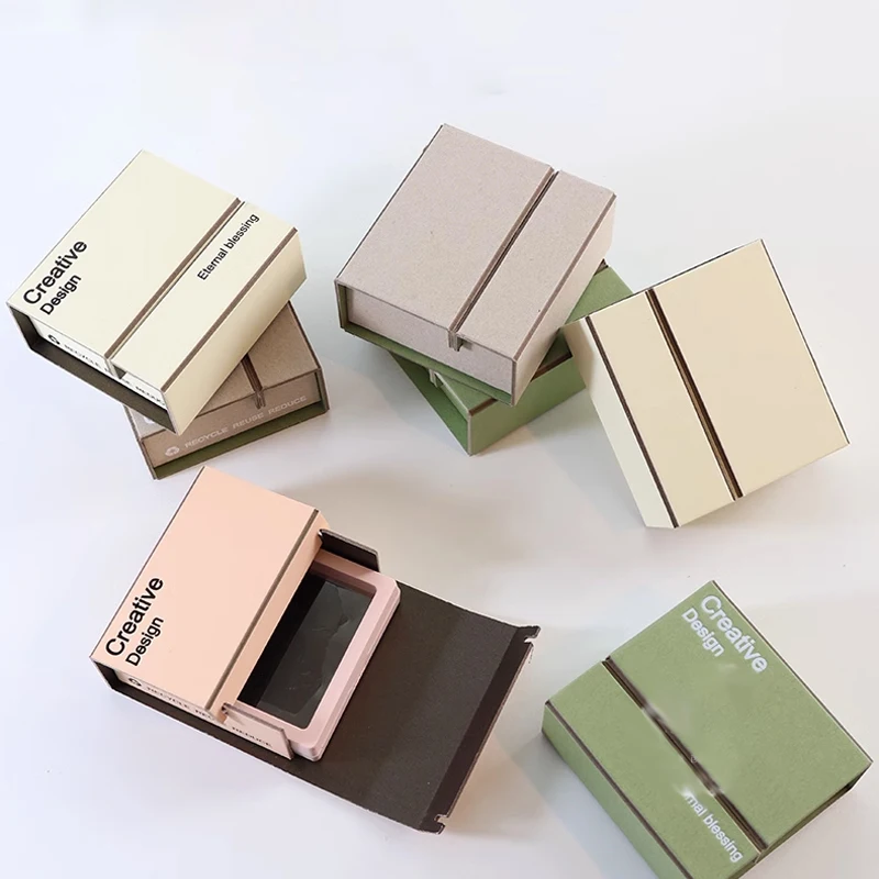 Hot Two-piece Folding Jewelry Box Wholesale Ring Necklace Earrings Bracelet Storage Gift Box Jewelry Packaging Box PE Suspension