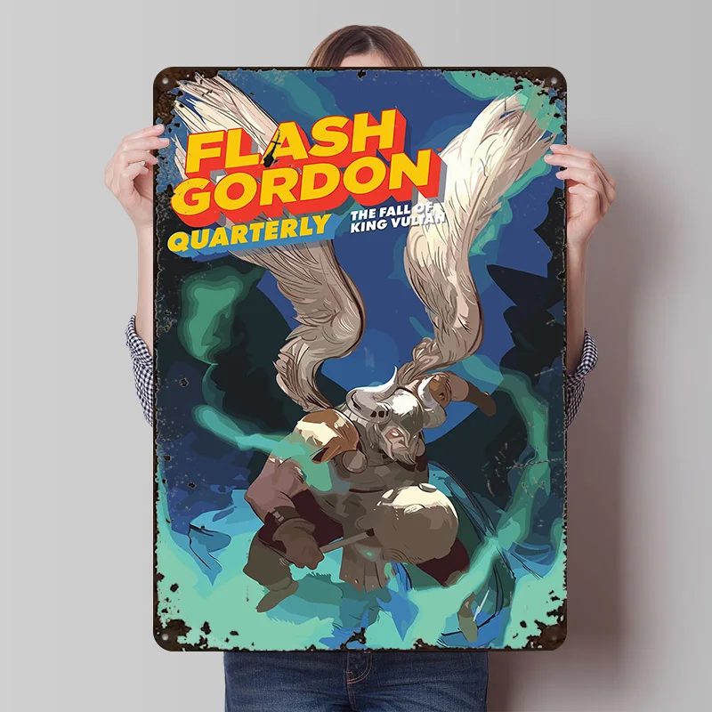 Flash Gordon Quarterly: The Fall Printed Poster Customized Wall Art Retro Vintage Metal Tin Signs for Decoration Garage House