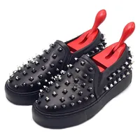 2025 Thick-soled Loafers Men's Rivets and Foot Sleeves Lazy Cowhide Comfortable Height-increasing Casual Shoes