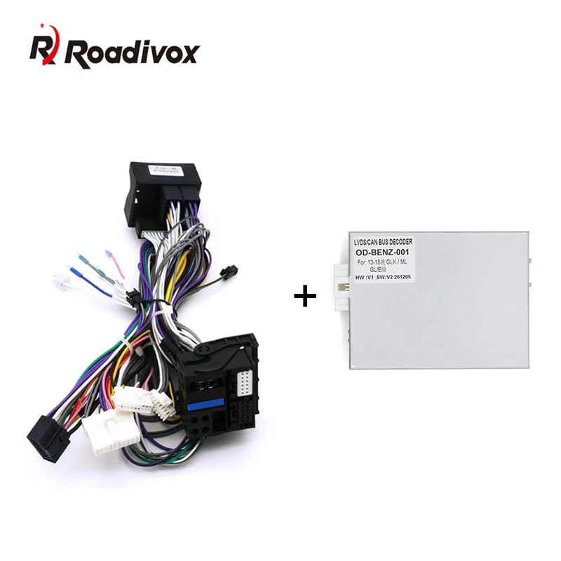 Roadivox 16pin Car Stereo Radio 16PIN Adaptor Wiring Harness For Mercedes Benz ML W166 GL X166 2012-2015 Power Cables  Harness