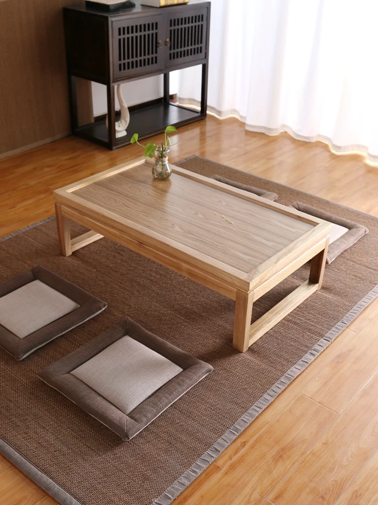 Solid wood tatami table, Zen inspired creative kang table,