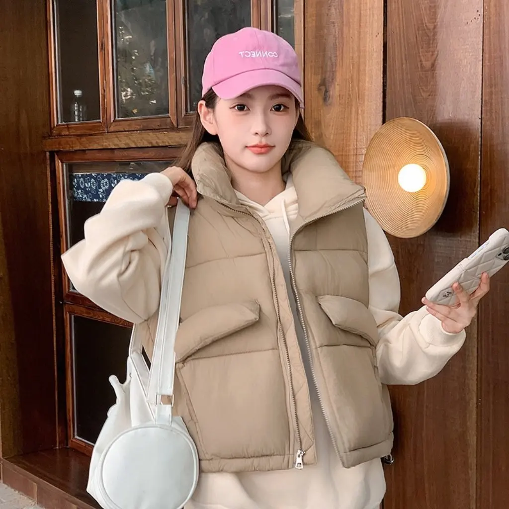 

plus Size Women's Cotton Vest Loose Short Solid Color Korean Style Waistcoat New Women's Fashion Top