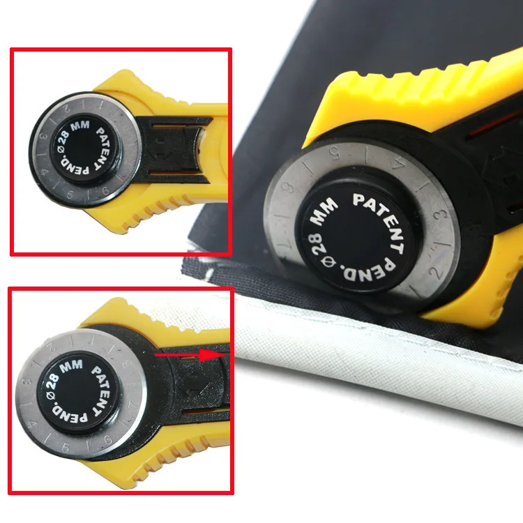 28mm 45mm Rotary Cutter Patchwork Roller Wheel Round Knife With Scale Leather Craft Fabrics Cloth Cutting Tailor Tools