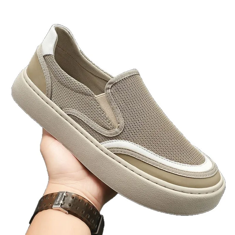 New Men's Summer Canvas Sneakers Lightweight Breathable Low Top Casual Shoes Classic Retro Skate Board Shoes with Soft Insole