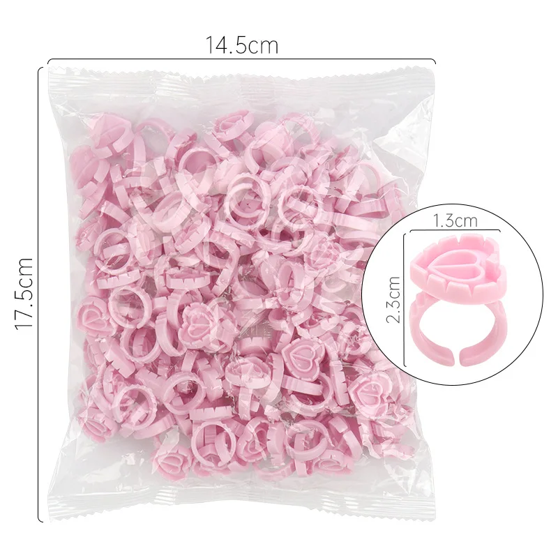 100PCS Eyelash Glue Ring Cup Lash Glue Flowering Cup Ring Eyelashes Glue Color Cup Glue Tray Lash Lift Plastics Rings Cups