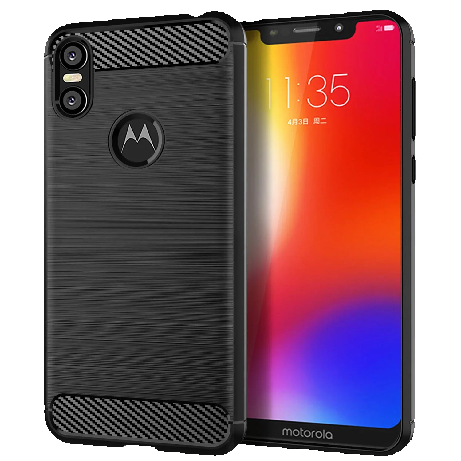 Matte Case Motorola P30 Play P30 Note Shockproof Silicone Phone Cover For Moto One Power Soft Carbon Fiber Cases