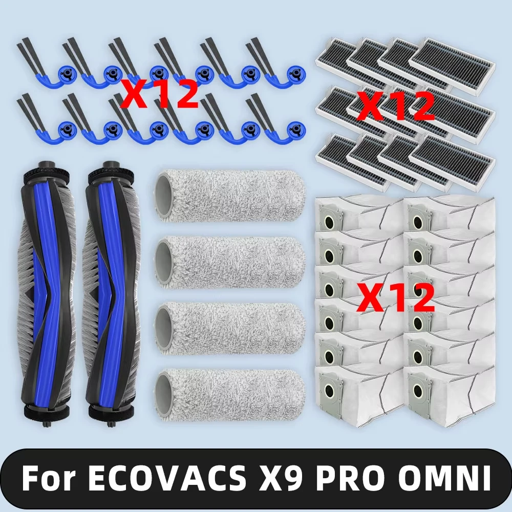 Kompatibel für ( ECOVACS X9 PRO OMNI / YEEDI S16 PLUS ) Ersatzteile Zubehör Filter Hauptseitenbürste Roller Mopp Staubbeutel