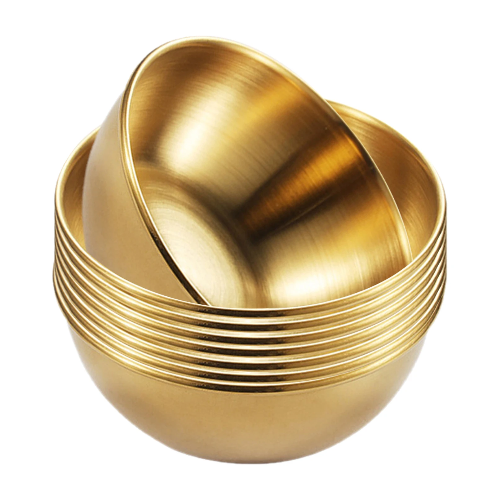 

8pcs Stainless Steel Sauce Dishes Set Deep Wide For Dipping Condiments Side Dish Appetizers Soup Dessert Seasoning Bowls Kitchen