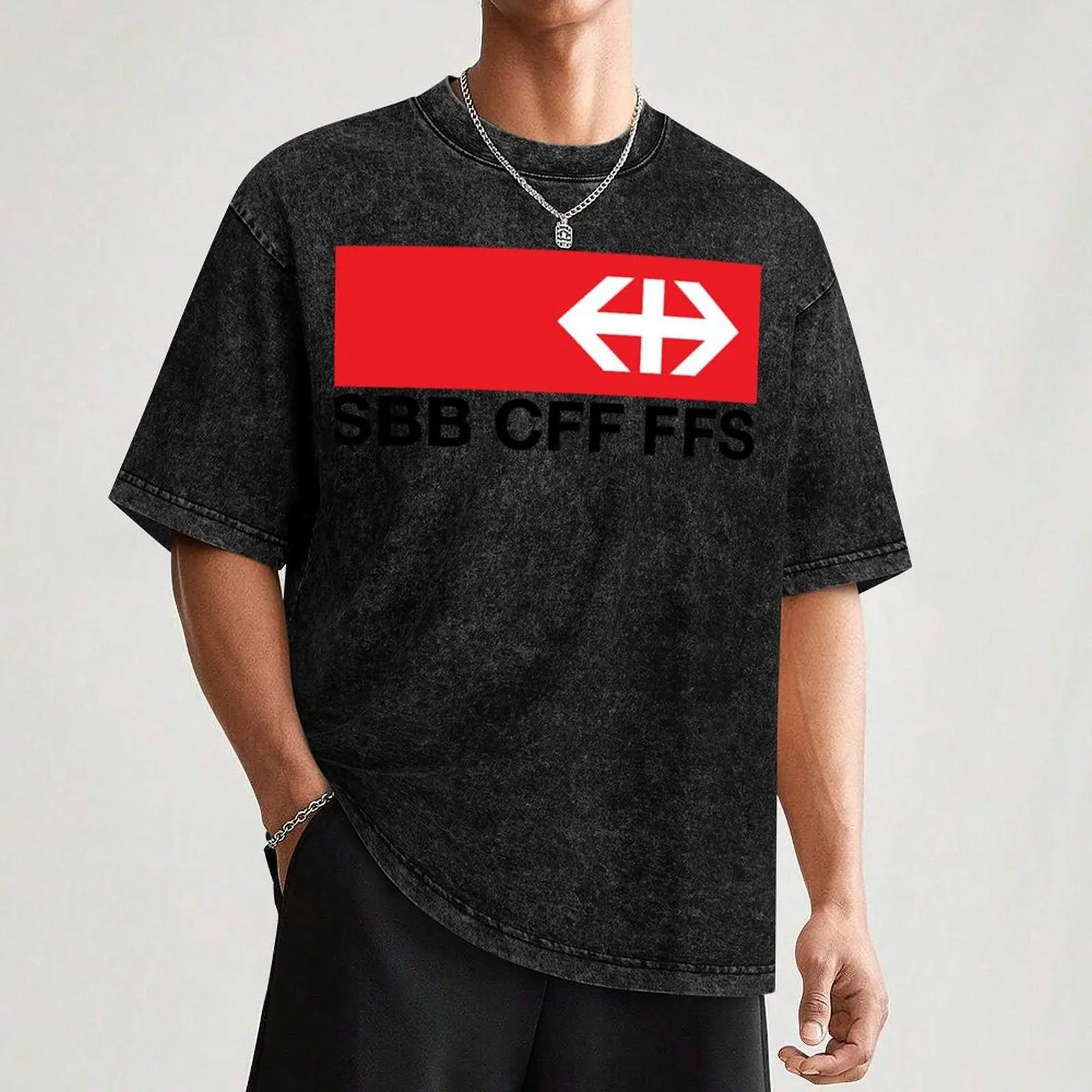 Swiss Federal Railways (SBB-CFF-FFS) Logo T-Shirt Big Size Simple T-Shirt