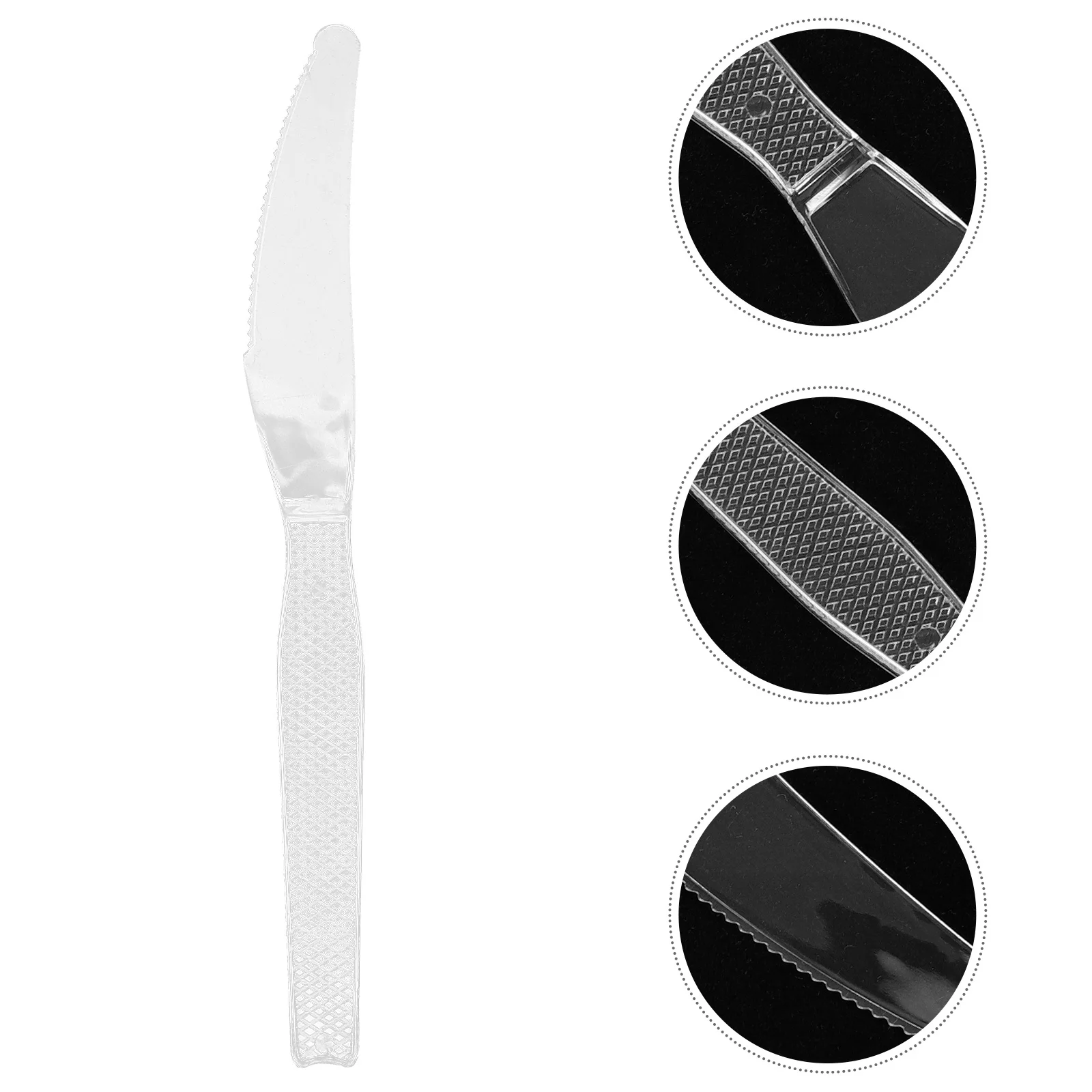 

2Sets Plastic Tableware Disposable Dinner Cutters Transparent One-Time Party Cutlery Fast Food Dining Steak Cutters Festival