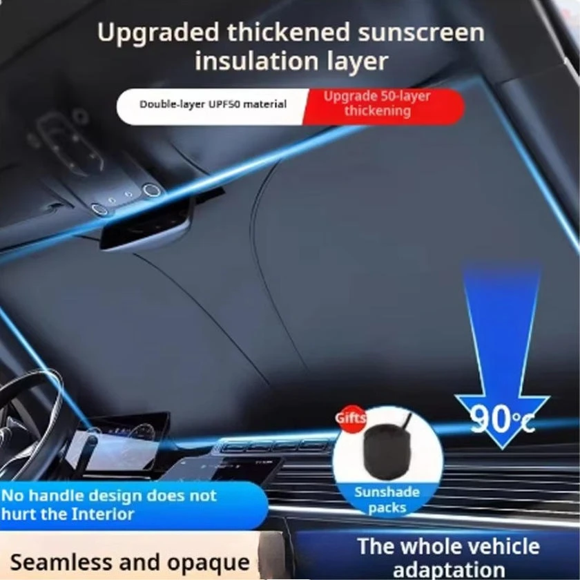 Pare-soleil de voiture anti-UV, parapluie pare-brise, protection solaire avant pliable, isolation thermique pour siège de voiture, protection estivale