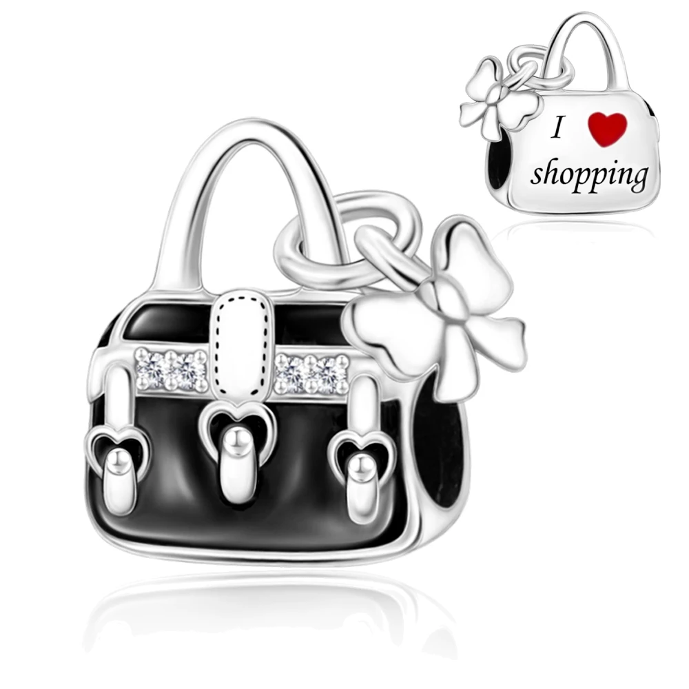 Pan Charms Purse Handbag Perfume Charm Beads Fit Original Bracelet Jewelry DIY Bag Accessory Gift for Women Girls Birthday Her