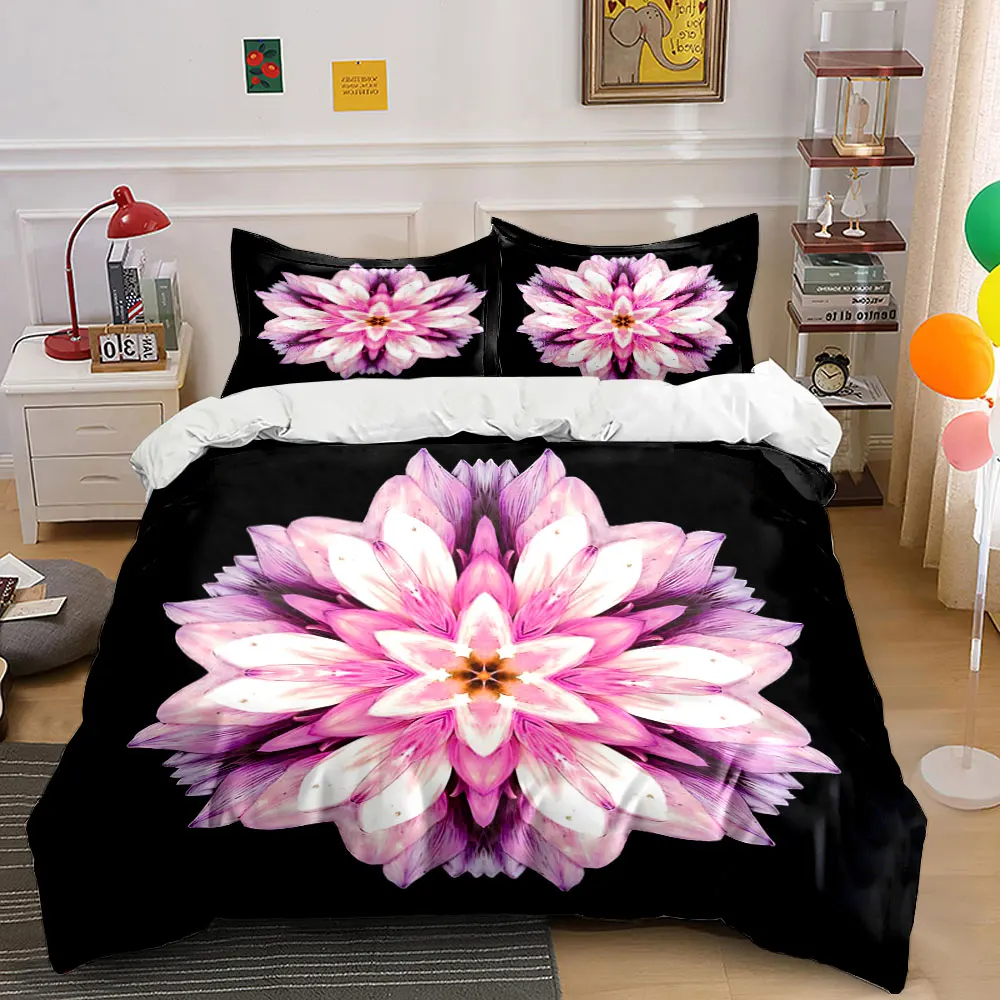 

Floral Design Three-Piece Set Multiple sizes kid's and adults' bedroom Exquisite 3PC bedding set, gift