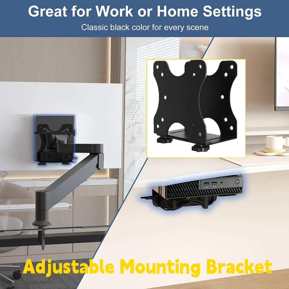 

Маленький подвесной кронштейн для монтажной панели Mainframe VESA, регулируемый монтажный кронштейн для мини-ПК, тонкий клиент