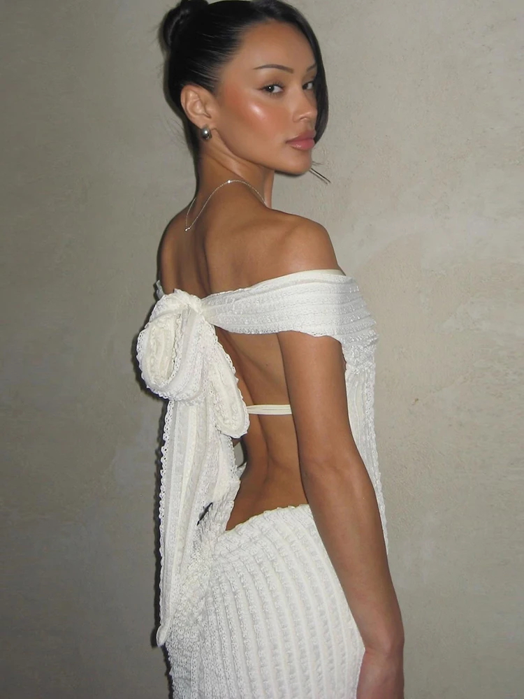 Machedaผ้าพันคอBacklessผู้หญิงMidnightแฟชั่นSlashคอจัดเลี้ยงปาร์ตี้คลาสสิกElegantยืดยาวBodycon