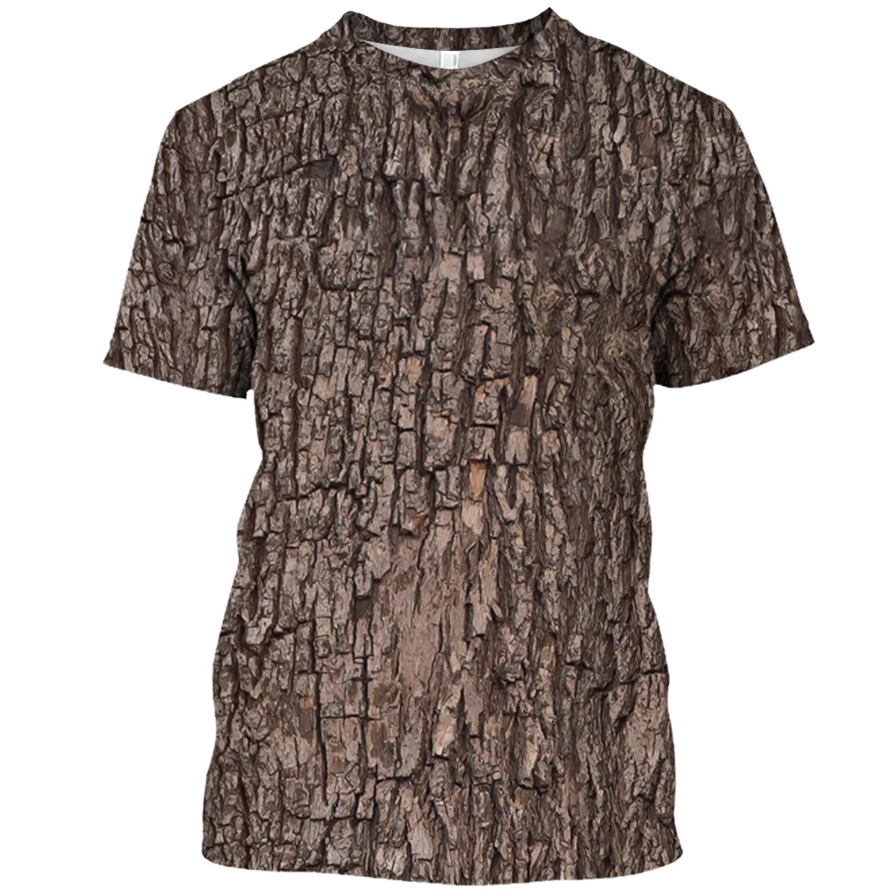 Kamuflaż Dżungli Drukowany 3D T-shirt Męski Letni Nowy Modny Casualowy Krótki Rękaw Okrągły Dekolt Oversize Luźny Wygodny