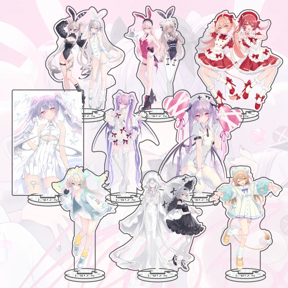 Anime VTuber Character Eve Noah Elle Chiriko Tokoyami Towa Gundou Acrylic Stand keychain Figures Model Hololive Ornaments gifts