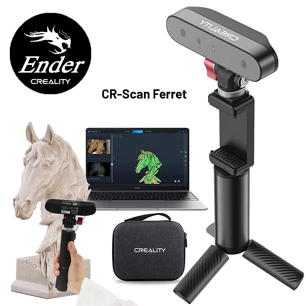 CREALITY CR-Scan Ferret 3D Scanner 0.1mm High-Accuracy 30fps 105g Dual Mode Scanning Including Wide-range Scanning Spot Goods