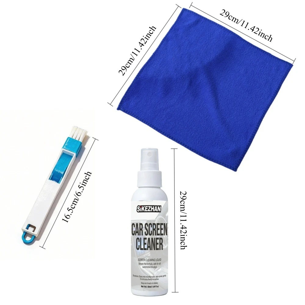 Multi-Purpose Screen Cleaning Kit with Spray, Microfiber Wipe and Small Brush for Tesla Touch Screen, GPS, Laptop and Phone view 6