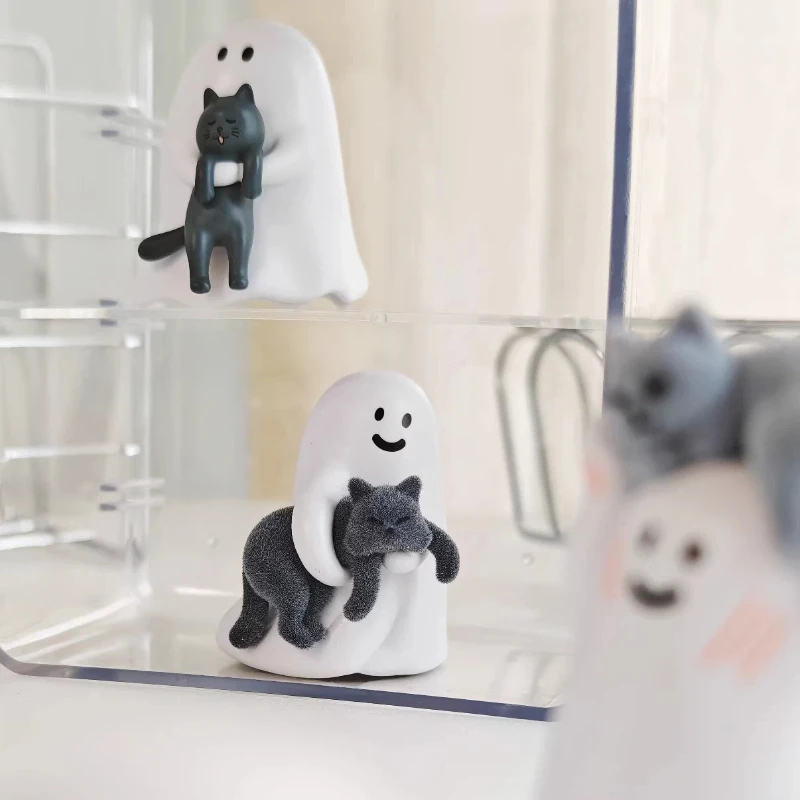

Фигурки-сюрпризы Little Ghost Cat: светящиеся, милые настольные украшения, модные коллекционные игрушки, подарки на день рождения для девочек, декор для дома