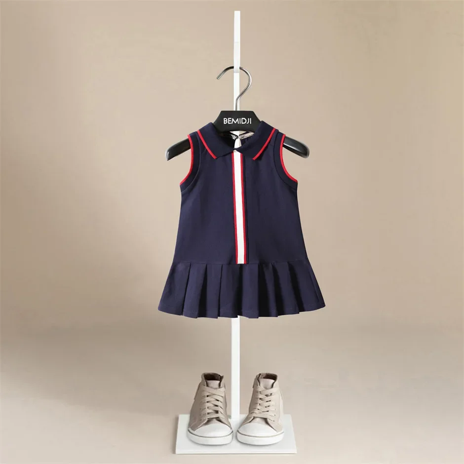 

Summer Children's Skirt Baby Girls Dress White Patchwork Clothing Kids Sleeveless Vest Casual Kids Birthday Dresses for Girls