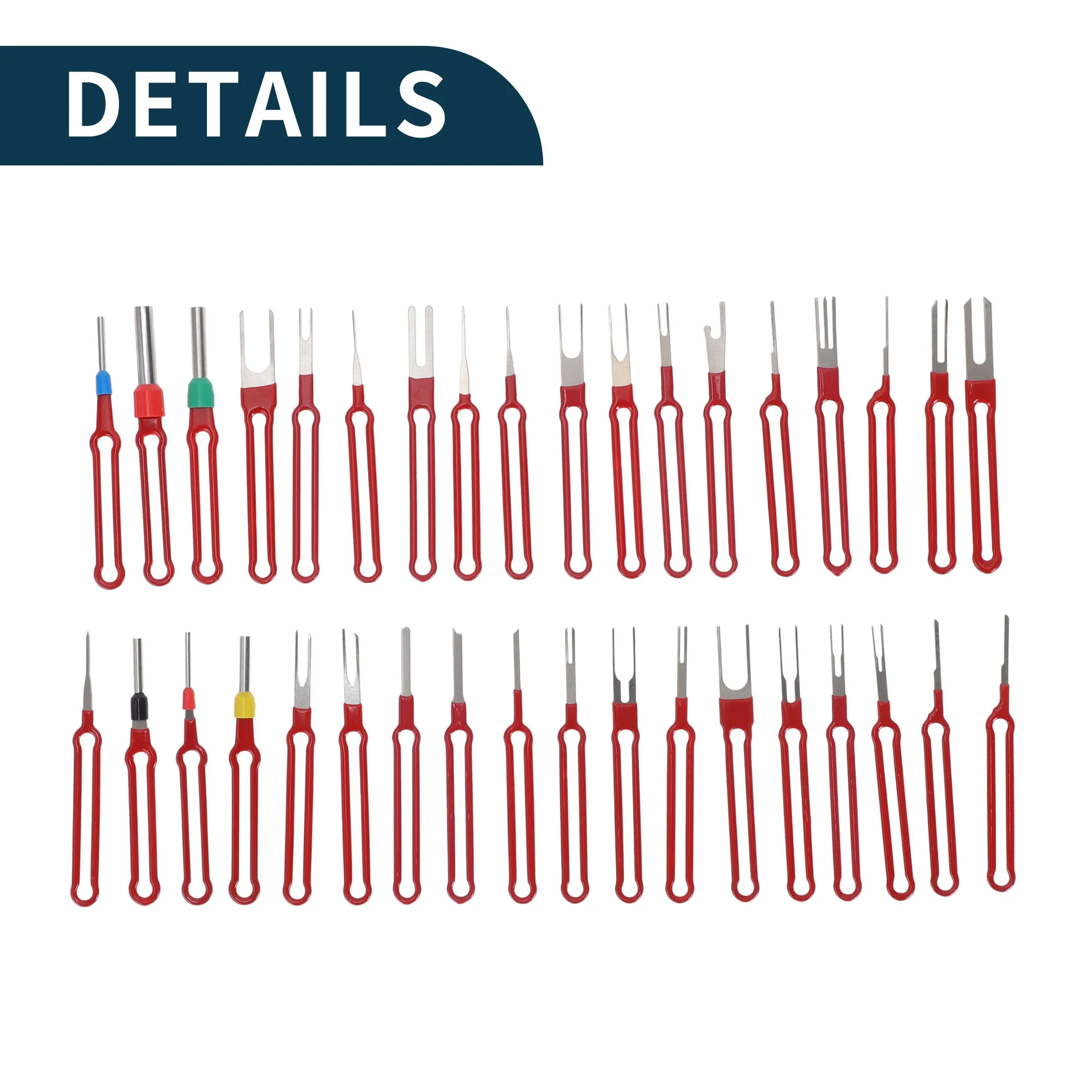 

UXCELL Car Truck Motorcycle Boat Terminal Removal Tool Assortment Kit Wire Connector Terminal Pin Extractor Kit Red 39 Pcs