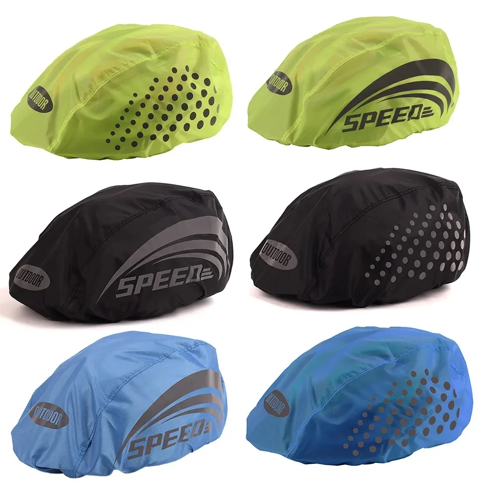 Universal With Reflective Strip Bicycle Helmet Waterproof Cover Oxford Cloth Cycling Riding Helmet Cover Helmet Rain Cover