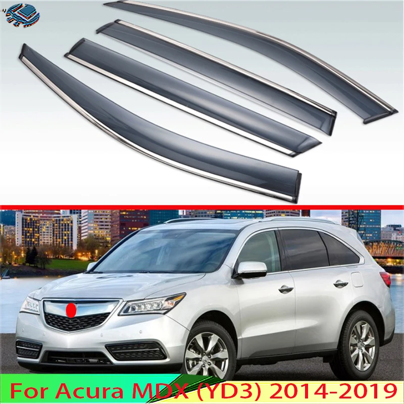 

For Acura MDX (YD3) 2014-2019 Plastic Exterior Visor Vent Shades Window Sun Rain Guard Deflector 4pcs 2015 2016 2017 2018