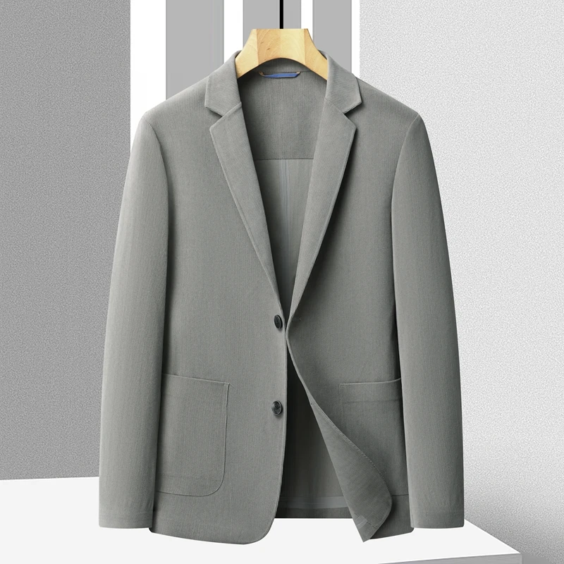 

Spring Autumn Men Black Gray Camel Blazers Smart Casual Notched Collar Jackets Suits Male Business Plain Colour Outfits Leisrue