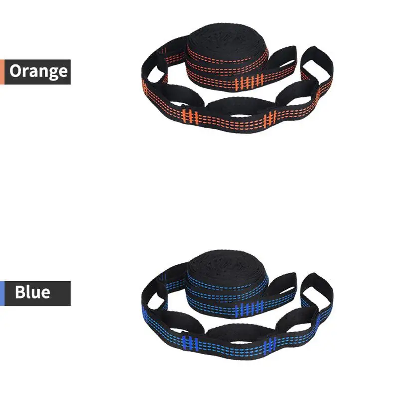 2Pcs Reinforced Polyester Hammock Straps 5 Loops High Load Bearing Hooks for Outdoor Camping Hammock