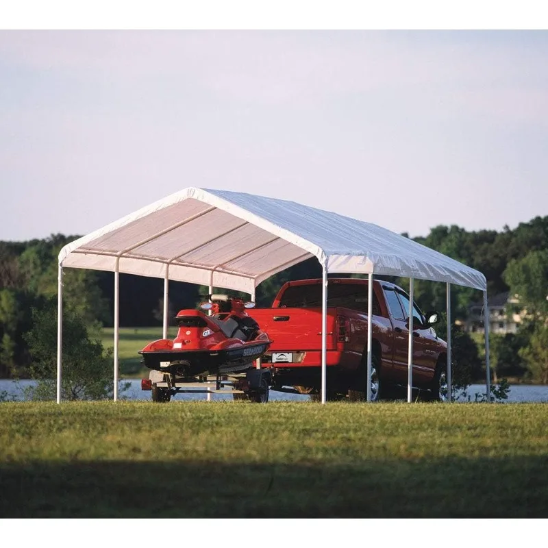 12' x 26' SuperMax Heavy Duty Steel Frame Quick and Easy Set-Up Canopy, white (25770)