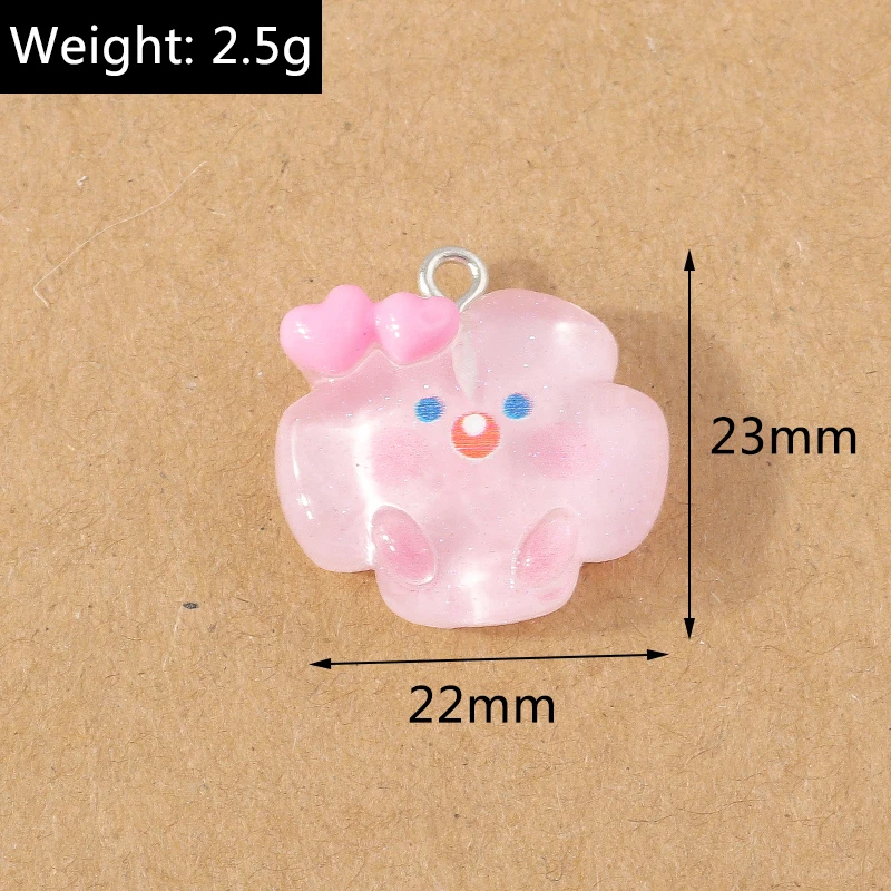 15 Stück Mix Harz Obst Herz Blume Tier Charms Anhänger für DIY Ohrringe Halskette Armband Schmuckherstellung Zubehör – Detail 30