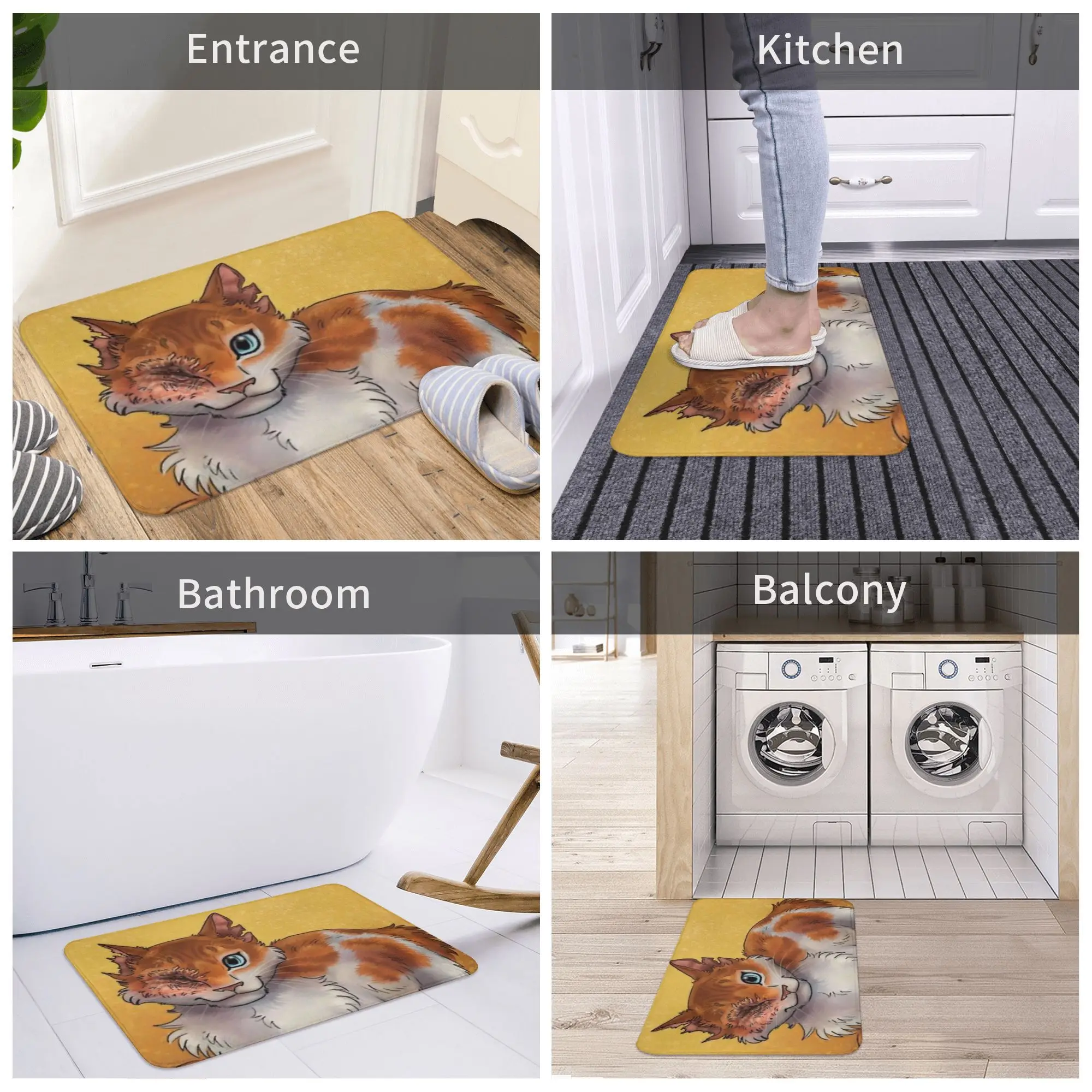 

Brightheart, Warrior Cats Thunderclan Doormat Floor Mat Washable Carpet Rug for Kitchen Entrance Home Bathroom Footpad Mats