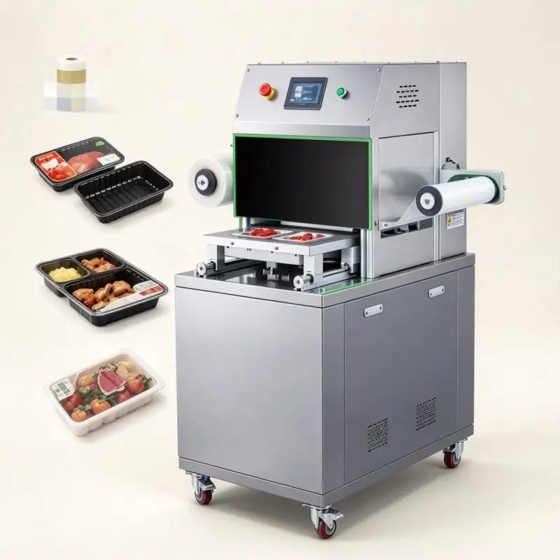 Automatic Sealer Machine With Nitrogen Tray Sealer Modified Atmosphere Snack Box Sealing Machines