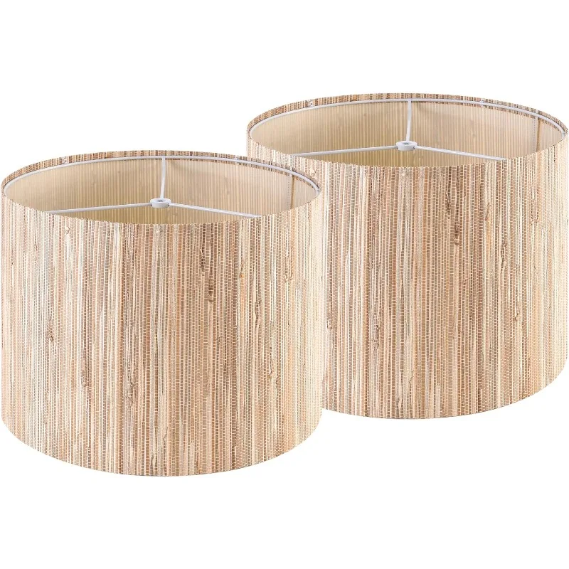 

GO&SO 13 IN Барабанные абажуры в стиле бохо Набор из 2 средних абажуров для фермерского дома для настольных ламп Торшер - 13 x 13 x 10 дюймов Spider Vinta