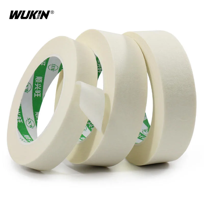 1Roll(20/50M) White Masking Paper Art Painting Single Side Adhesive Tape 8-30mm Hand Tearing For Car House Oil Painting Sketch