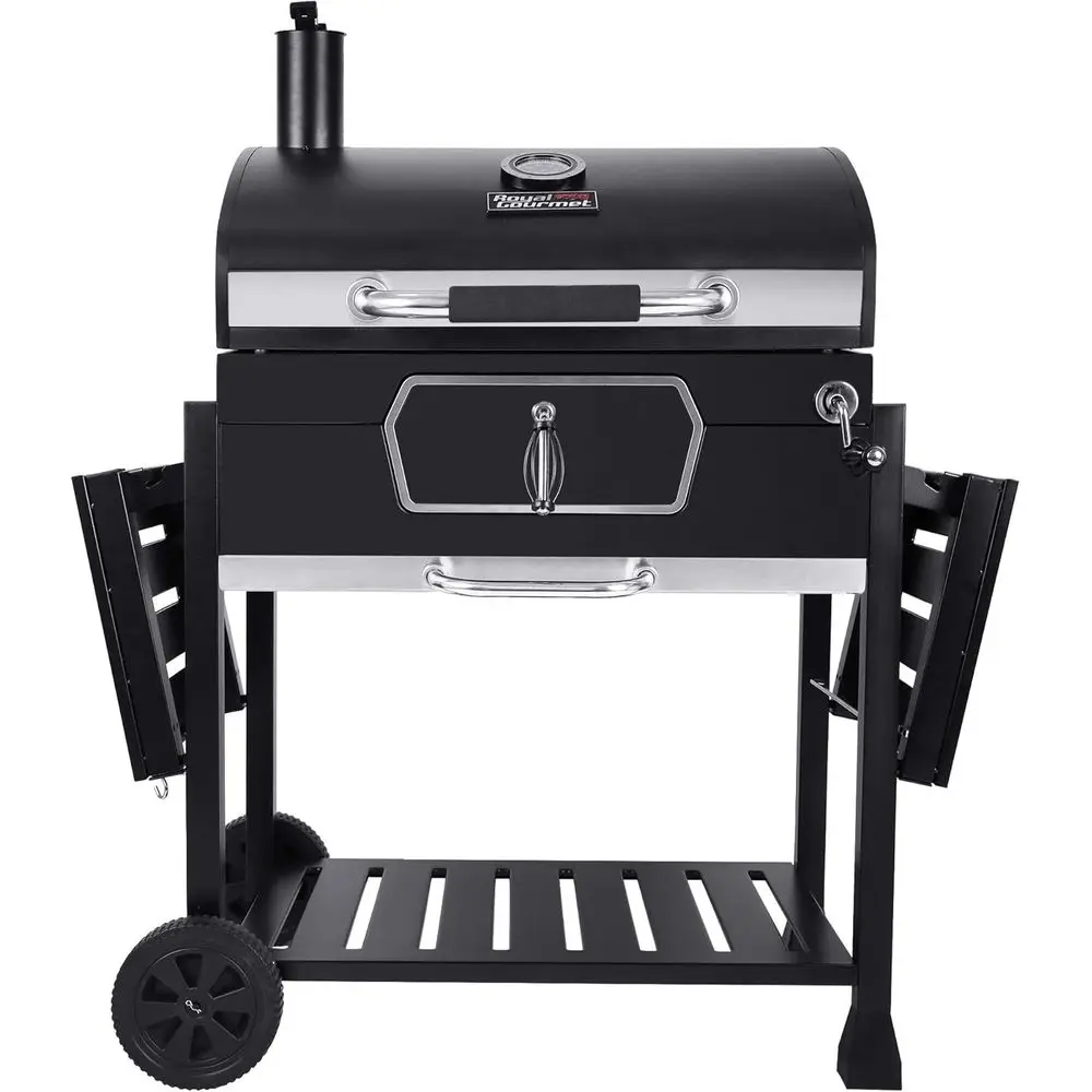 

CD2030AN 30-дюймовый угольный гриль, роскошный барбекю, курильщик, пикник, кемпинг, патио, приготовление пищи на заднем дворе, черный, большой