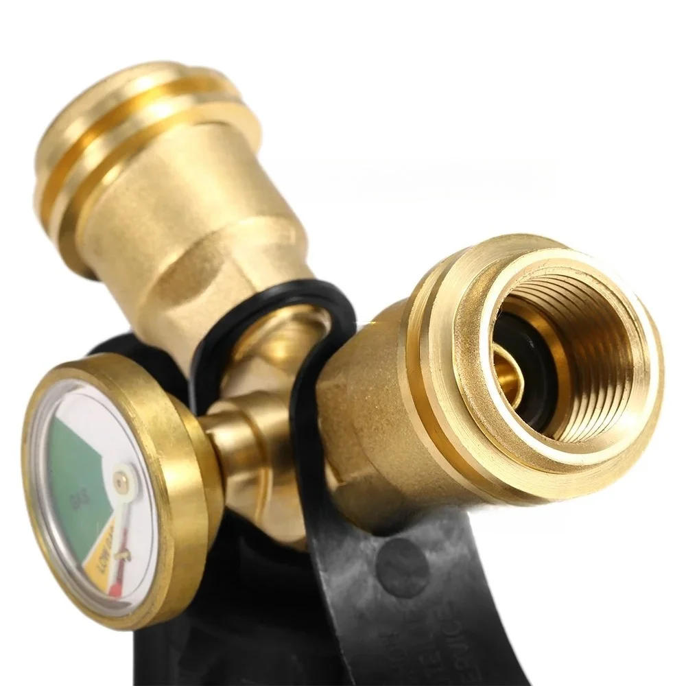 Outdoor Camping Hiking Stove Adaptor Propane Tank Y-Splitter Adapter Two Furnace Connector Way LPG Adapter Tee Connector
