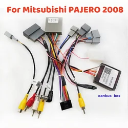 16 Pin Wiring Harness Adapter Canbus Box Decoder Power Cable For Mitsubishi PAJERO 2008 Radio Car 2 Din Android GPS Video Player