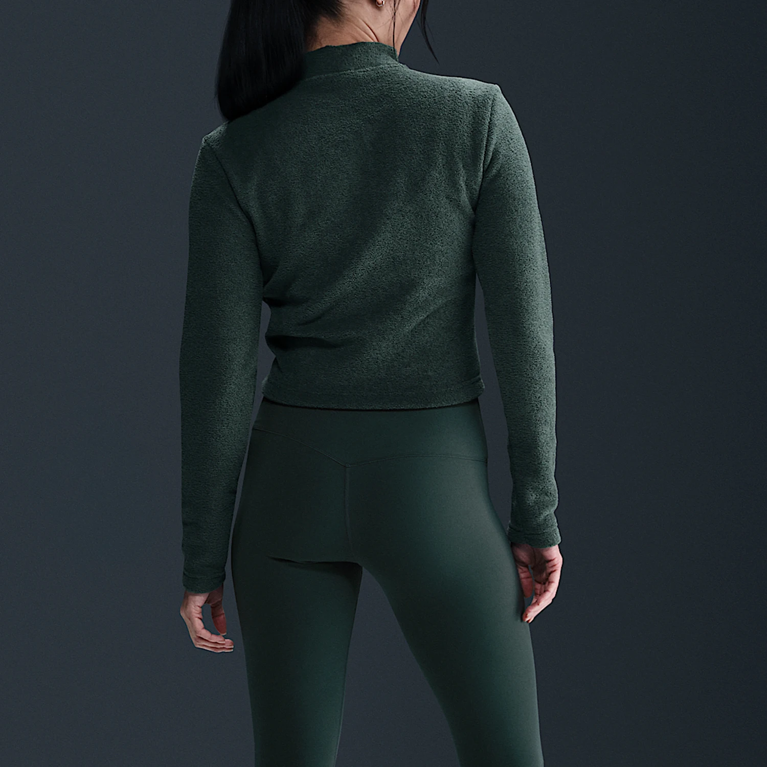 Nike Genuine Product سترة شتوية نسائية رفيعة نصف سحاب مبطنة بالصوف FV8029-338 #2