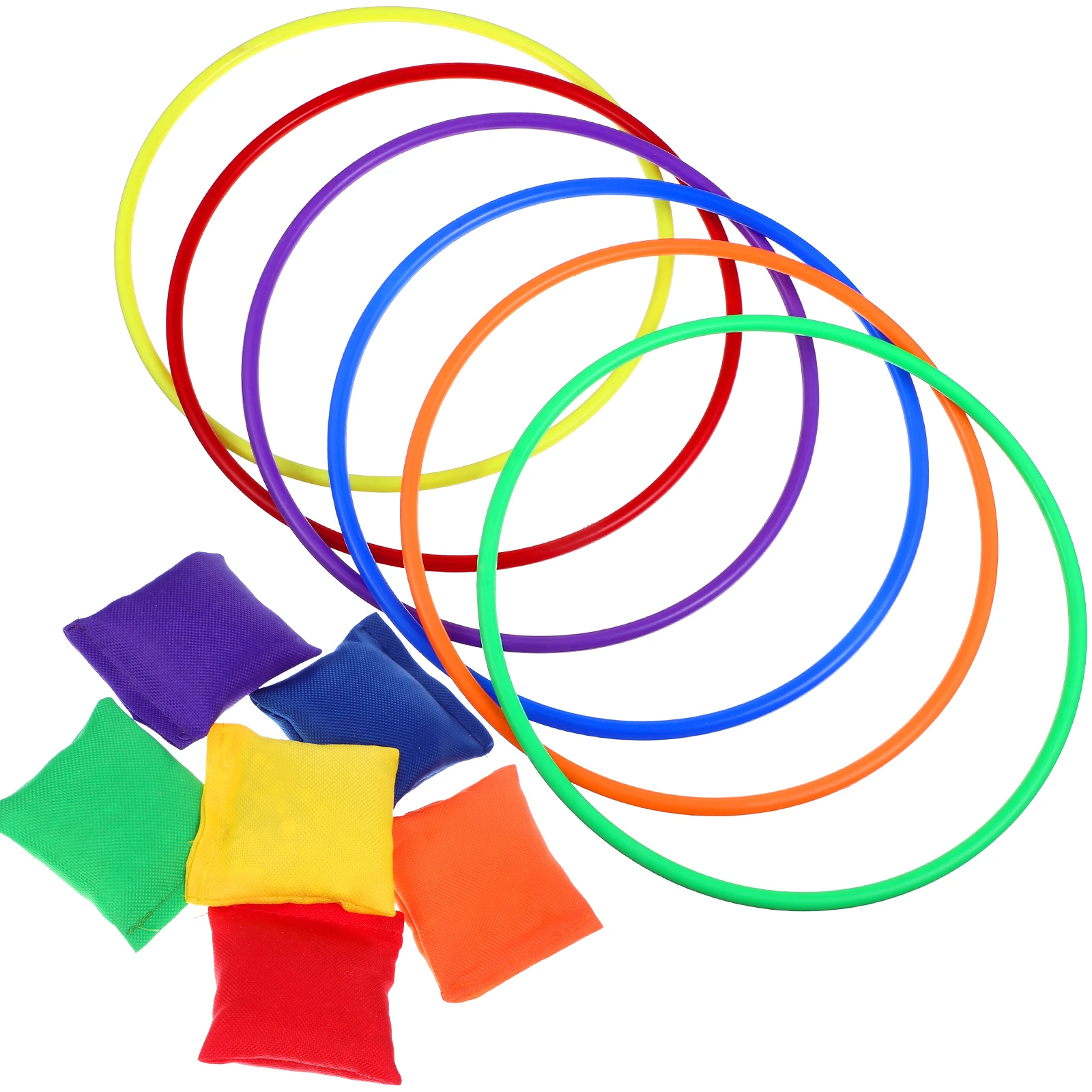 

1 set Ring Toss Game Set 20cm Rings Bean Bags Kids Outdoor Indoor Safe Materials Bright Colors Fun Activities