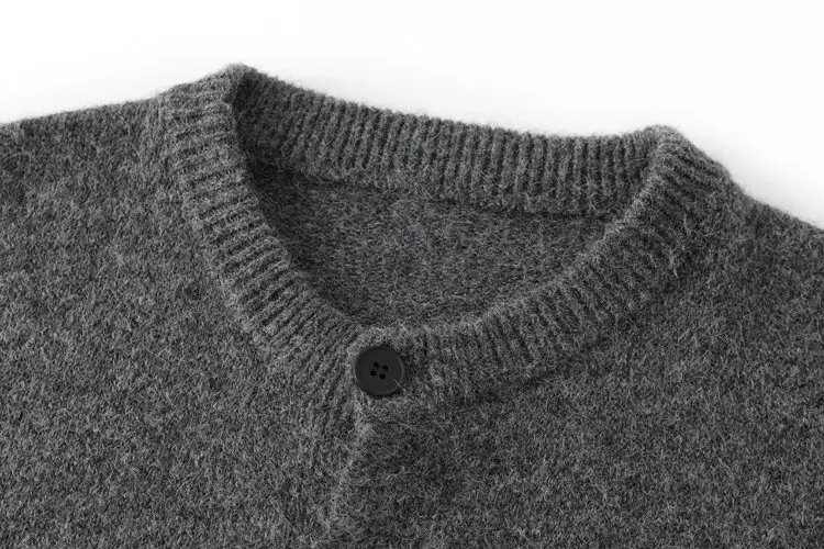 Neu eingetroffener Strickpullover Vintage Herren Frühling Herbst Strickjacke Herren Pullover Mäntel Einfarbige Herrenbekleidung Oberbekleidung 3XL – Detail 8