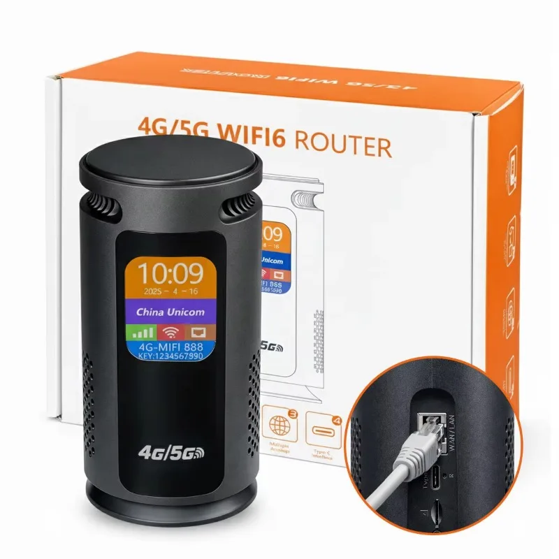Routeur Wi-fi 4g Sim Router Enrutador Wifi 6 4g Mini Wifi Cpe Router Wifi6 WAN/LAN LCD 300Mbps USB Type-C for Office Use
