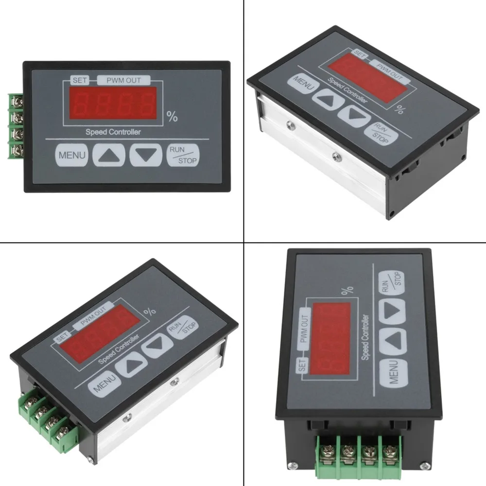 6-60V Input Voltage DC Motor Speed Controller Percentage Display PWM Control PWM Motor Regulator Slow Start Stop Function