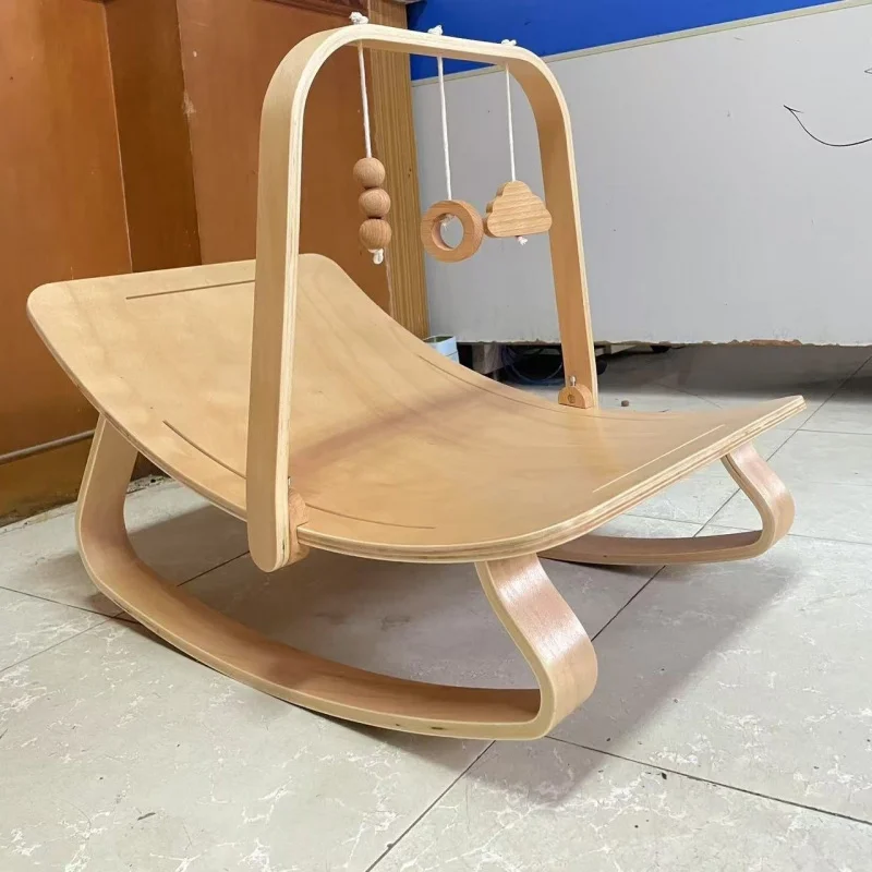 

Wooden Baby Rocking Chair Recliner Comfortable Seat for Newborn Toddler Home Photography Prop Studio Video Shoot Scenic Decor