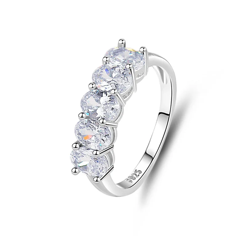

Original S925 Sterling Silver Ring for Women Birthday Gift Elegant Similar Moissanite Diamond Ring Oval Shape Pigeon Egg