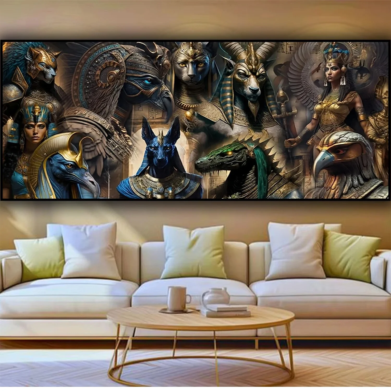 Ancient Egypt Mythology Anubis DIY Diamond Painting Large Size Pharaoh Gods Full Round Diamond Moasic Embroidery For Home Decor